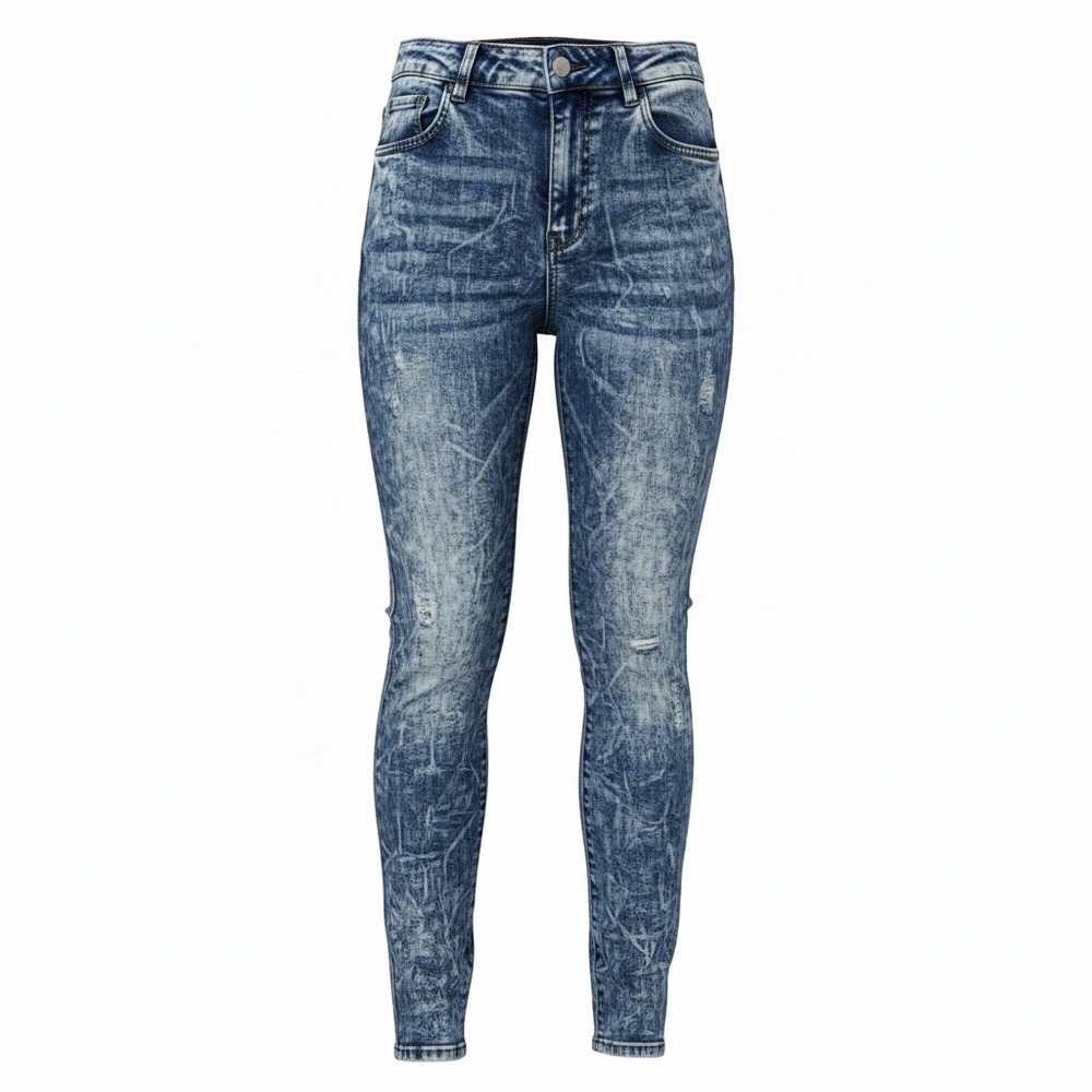 Puzzle Jeans - Womens Juniors Sz 13 Blue Denim Distressed - IRREGULAR